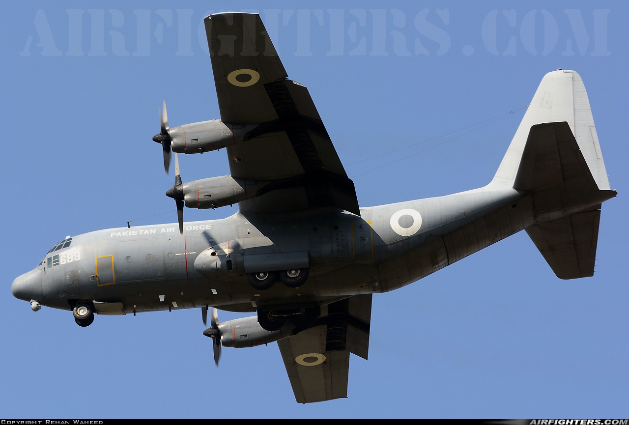 Pakistan - Air Force Lockheed C-130B Hercules (L-282) 3689 at Rawalpindi - Nur Khan Airbase (ISB / OPRN), Pakistan