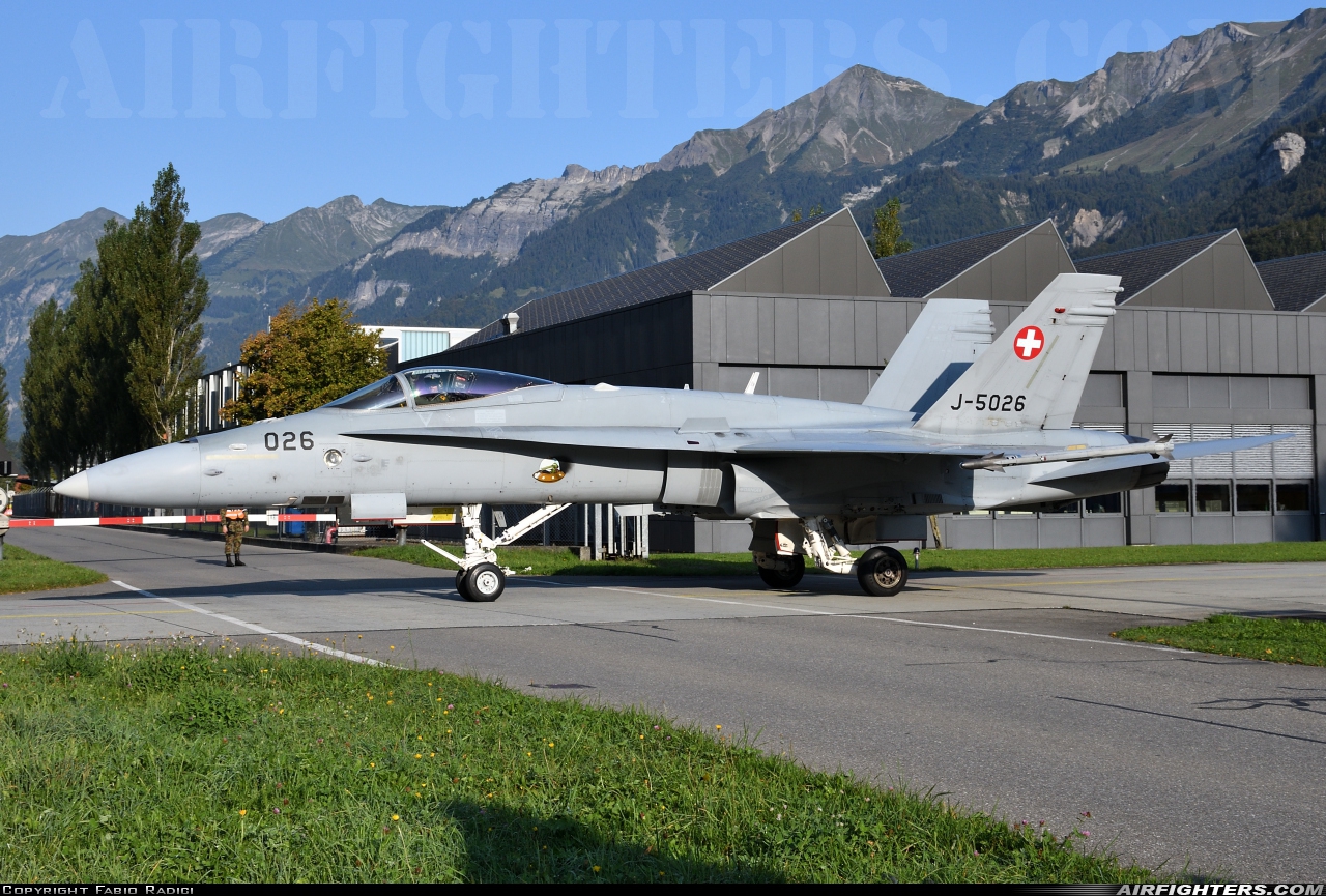 Switzerland - Air Force McDonnell Douglas F/A-18C Hornet J-5026 at Meiringen (LSMM), Switzerland