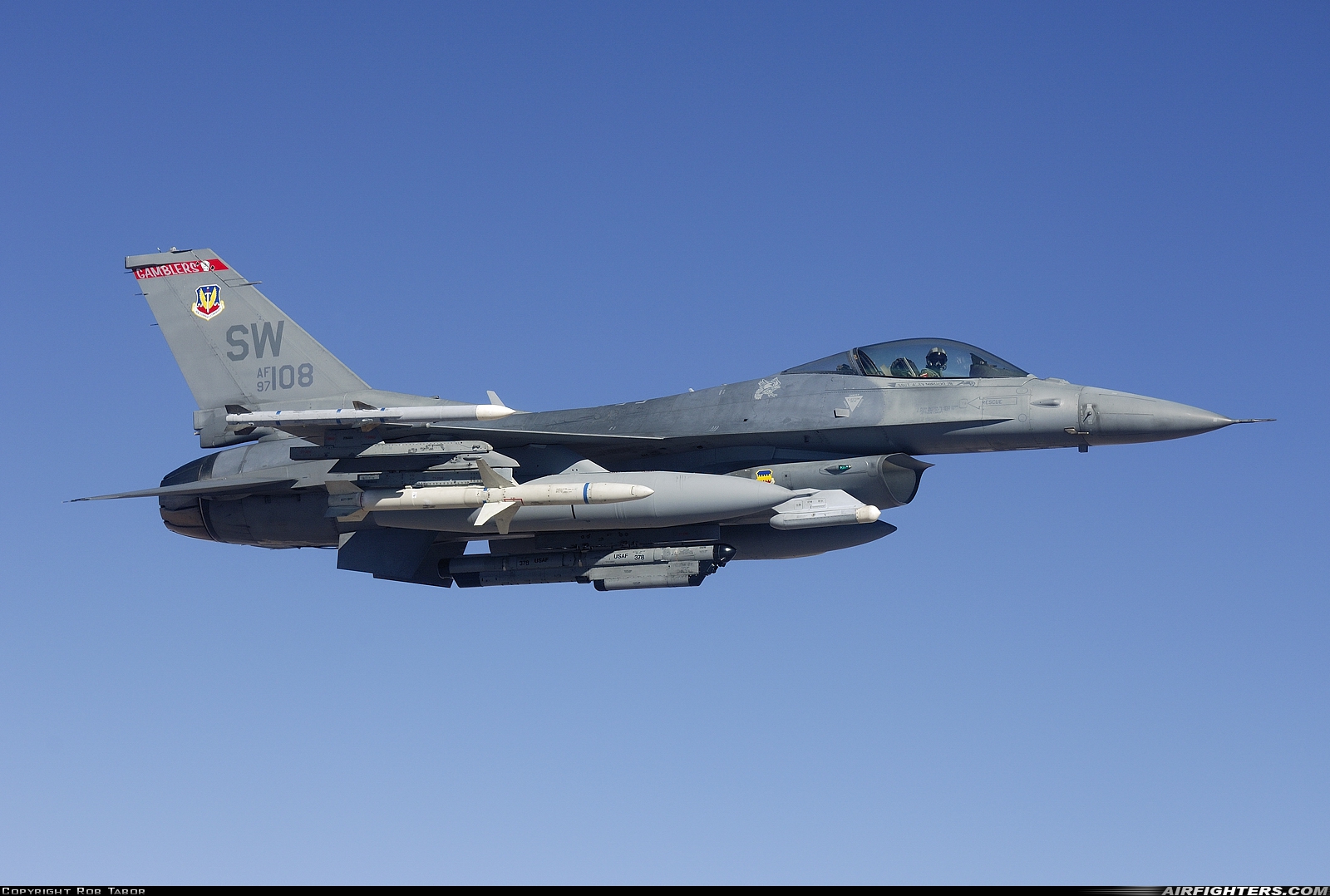 USA - Air Force General Dynamics F-16C Fighting Falcon 97-0108 at In Flight, USA