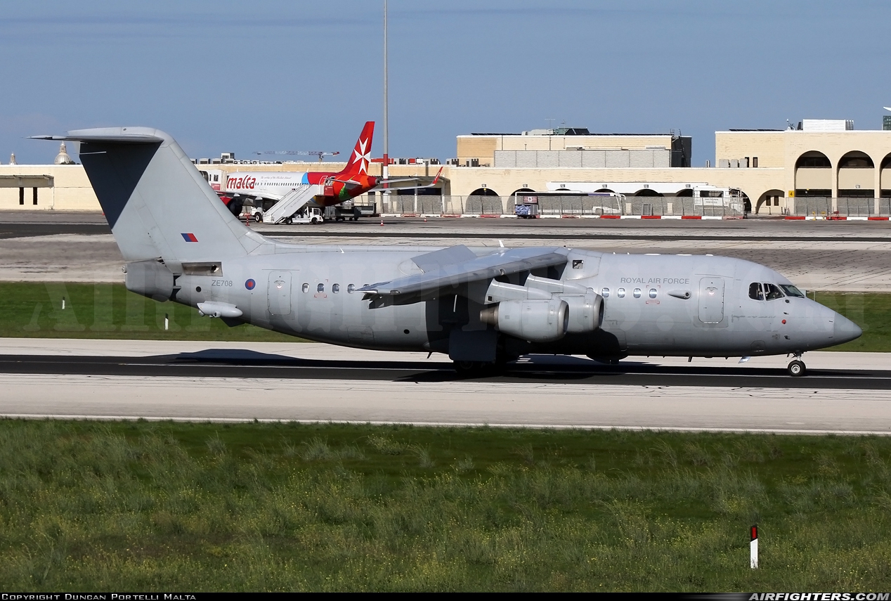 UK - Air Force British Aerospace BAe-146 C3 (BAe-146 200QC) ZE708 at Luqa - Malta International (MLA / LMML), Malta