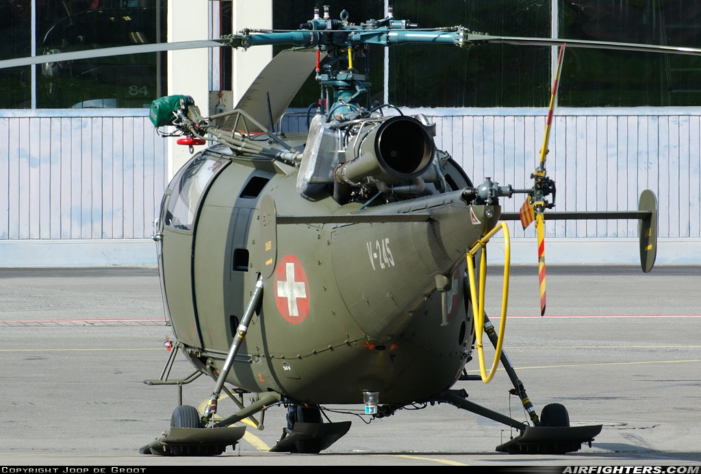 Switzerland - Air Force Aerospatiale SA-316B Alouette III V-245 at Alpnach (LSMA), Switzerland