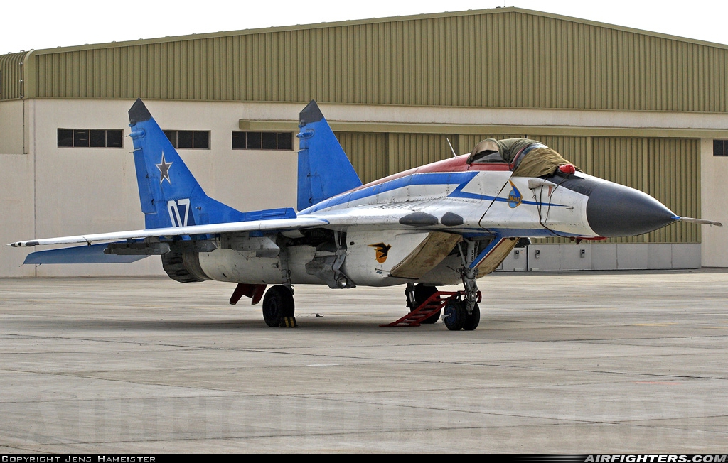 Russia - Air Force Mikoyan-Gurevich MiG-29 (9.13) 07 at Al Ain - Int. (AAN / OMAL), United Arab Emirates
