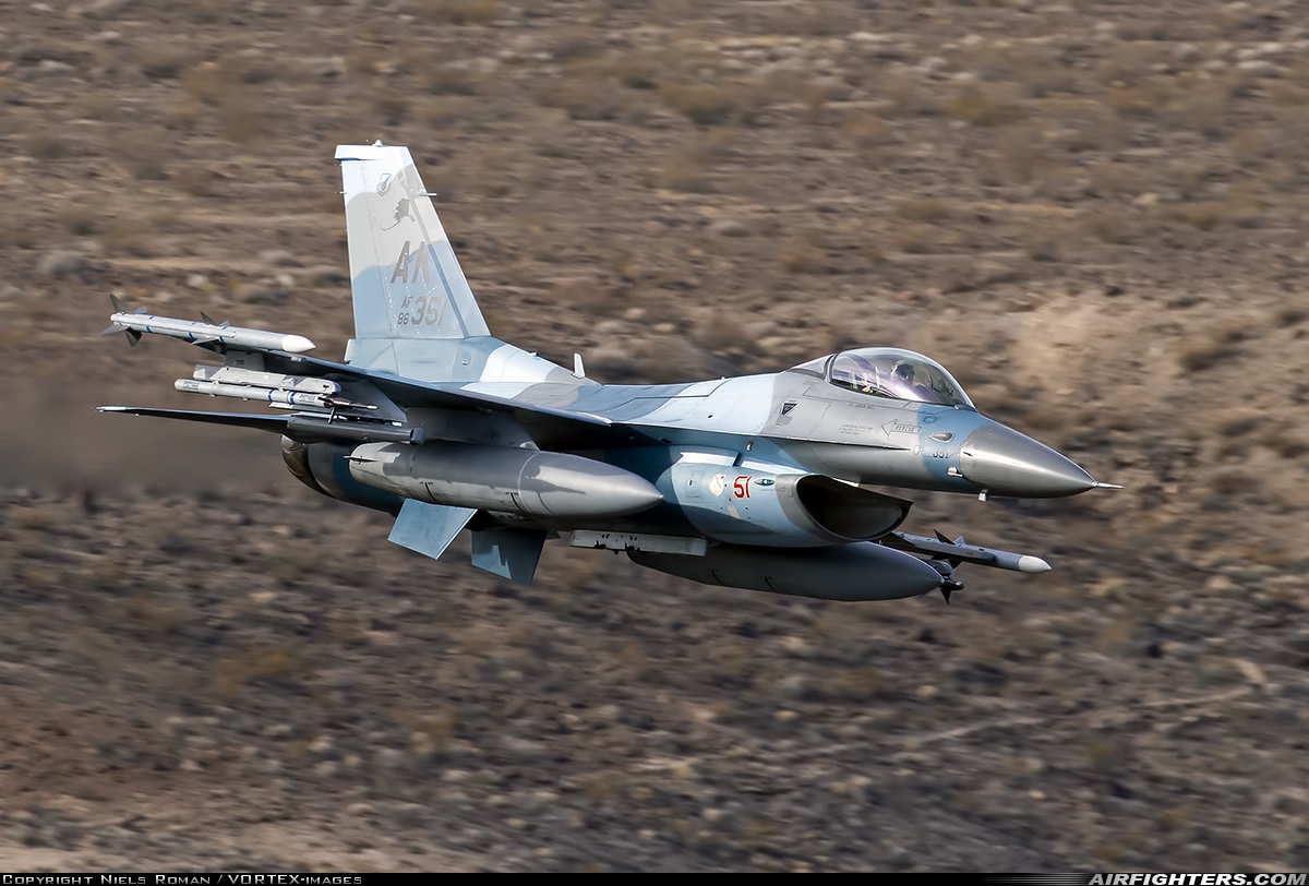 USA - Air Force General Dynamics F-16C Fighting Falcon 86-0351 at Off-Airport - Rainbow Canyon area, USA