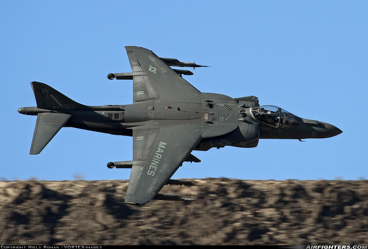 USA - Marines McDonnell Douglas AV-8B+ Harrier ll 165567 at Off-Airport - Rainbow Canyon area, USA