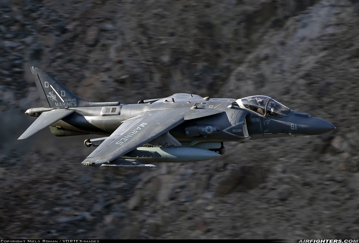 USA - Marines McDonnell Douglas AV-8B+ Harrier ll 164549 at Off-Airport - Rainbow Canyon area, USA