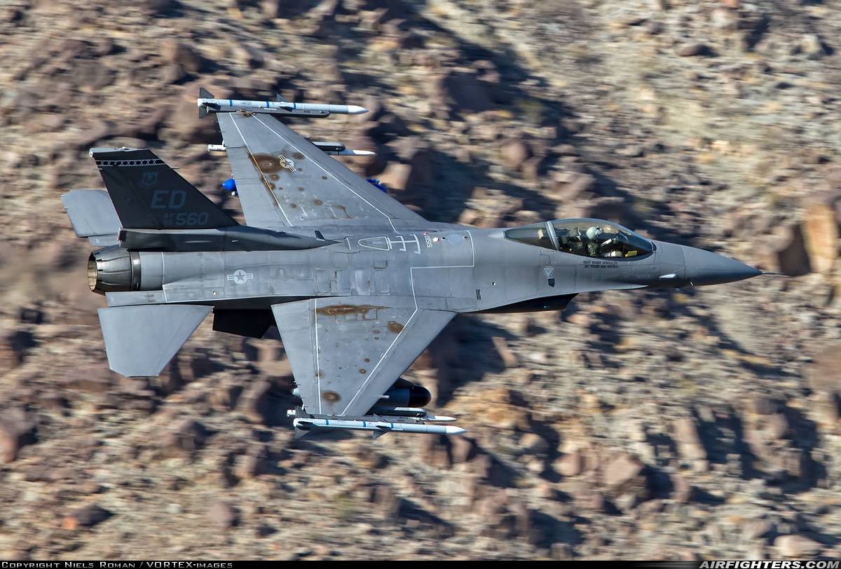 USA - Air Force General Dynamics F-16C Fighting Falcon 85-1560 at Off-Airport - Rainbow Canyon area, USA