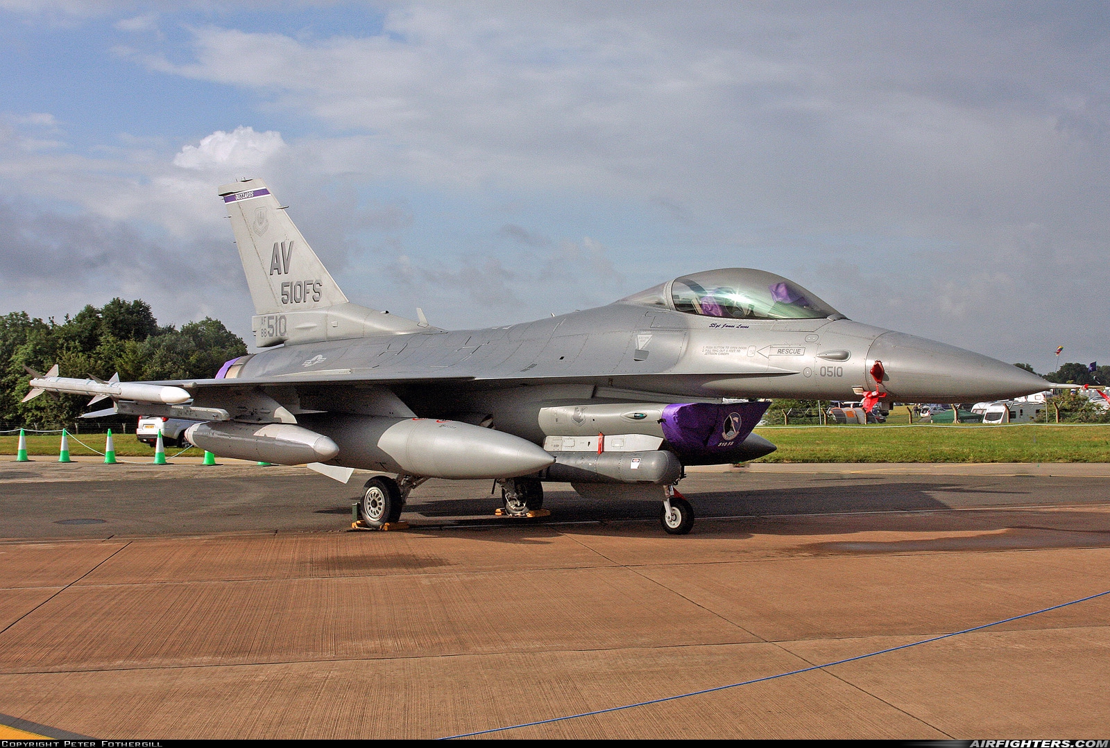 USA - Air Force General Dynamics F-16C Fighting Falcon 88-0510 at Fairford (FFD / EGVA), UK