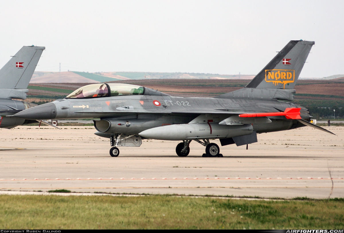 Denmark - Air Force General Dynamics F-16BM Fighting Falcon ET-022 at Madrid - Torrejon (TOJ / LETO), Spain