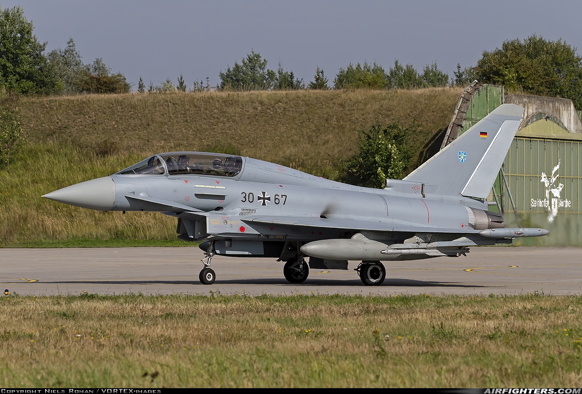 Germany - Air Force Eurofighter EF-2000 Typhoon T 30+67 at Rostock - Laage (RLG / ETNL), Germany