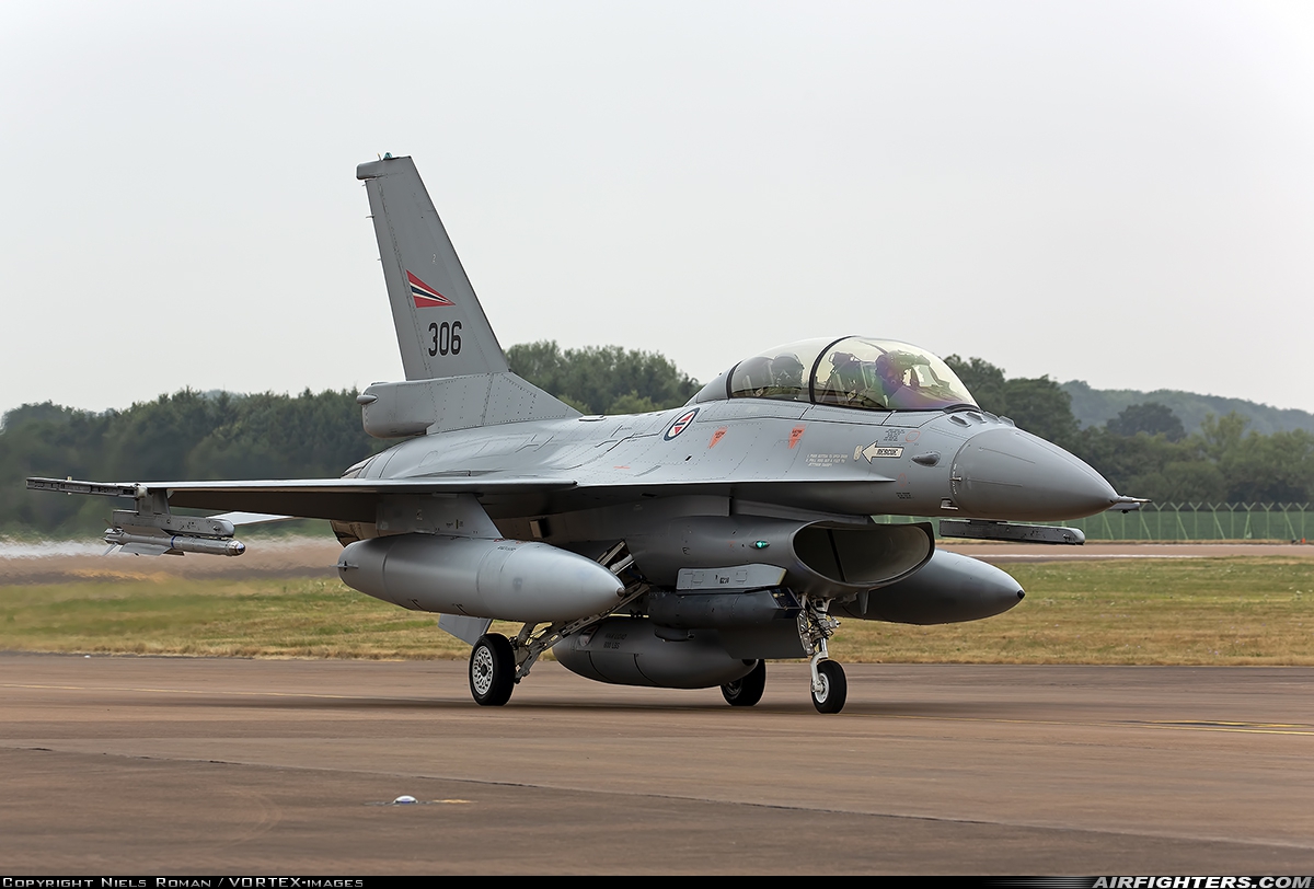 Norway - Air Force General Dynamics F-16BM Fighting Falcon 306 at Fairford (FFD / EGVA), UK