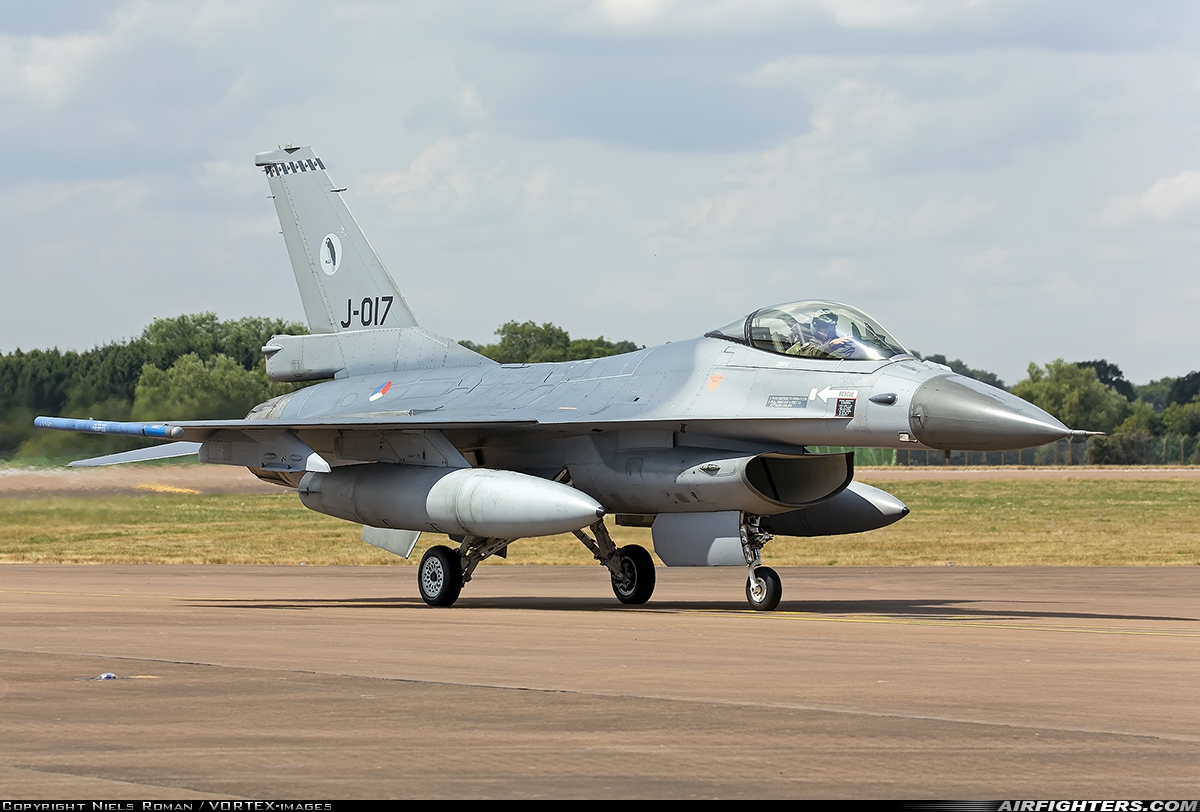Netherlands - Air Force General Dynamics F-16AM Fighting Falcon J-017 at Fairford (FFD / EGVA), UK