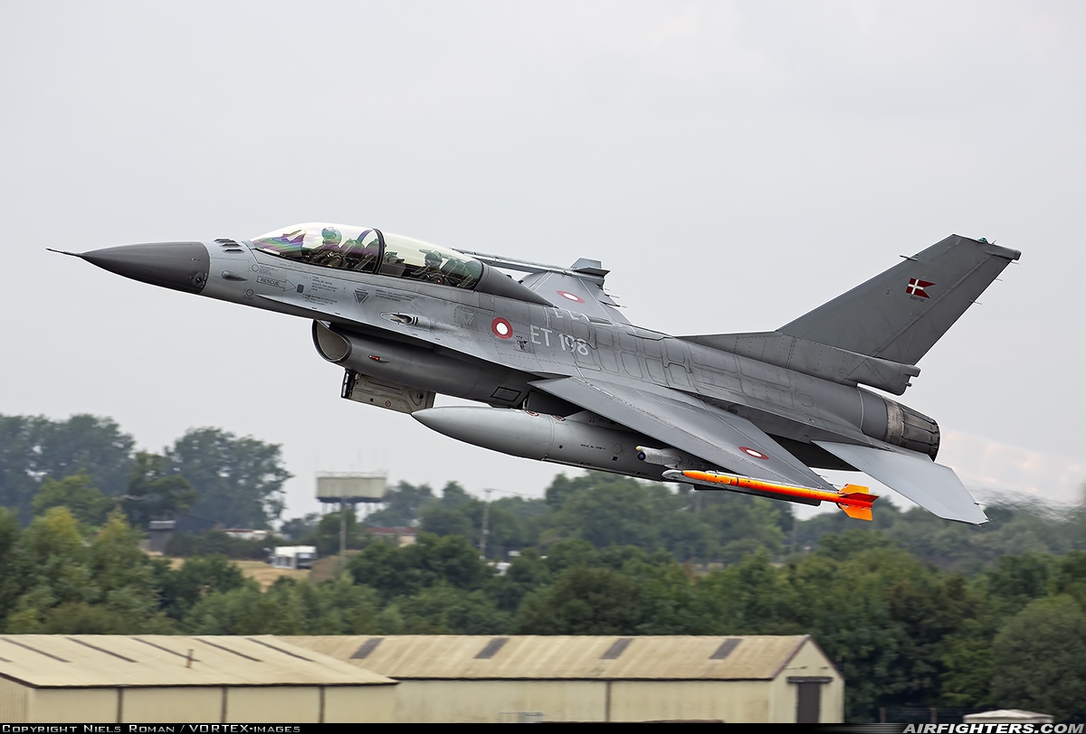 Denmark - Air Force General Dynamics F-16BM Fighting Falcon ET-198 at Fairford (FFD / EGVA), UK