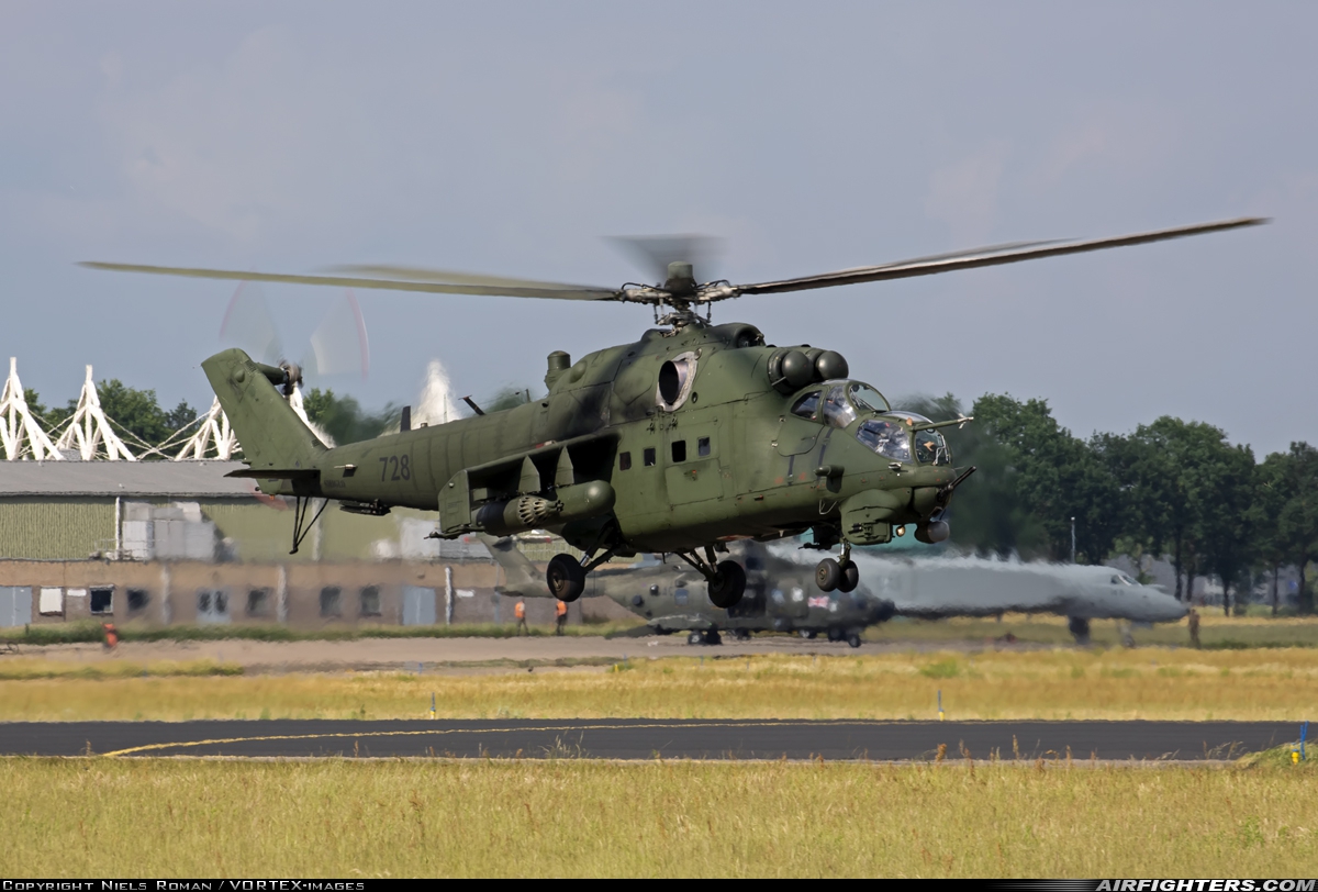 Poland - Army Mil Mi-24W 728 at Breda - Gilze-Rijen (GLZ / EHGR), Netherlands