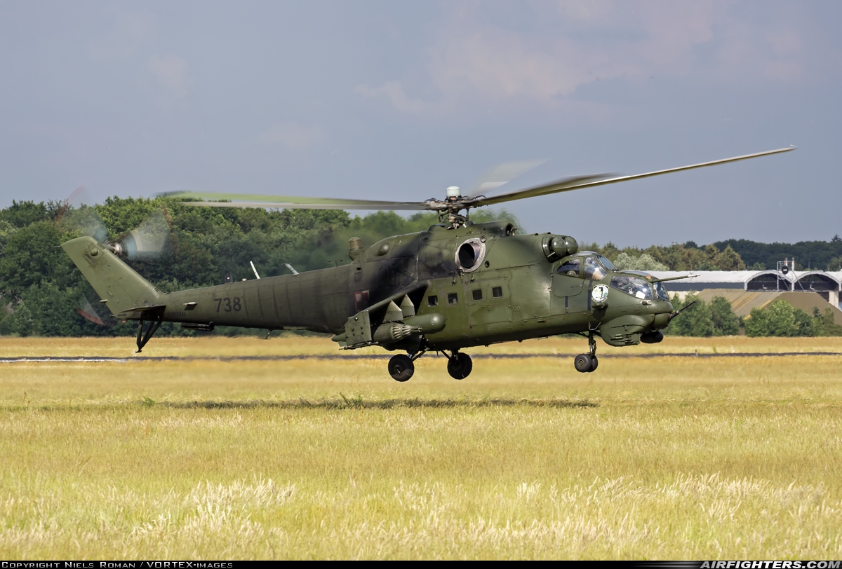 Poland - Army Mil Mi-35 (Mi-24V) 738 at Breda - Gilze-Rijen (GLZ / EHGR), Netherlands