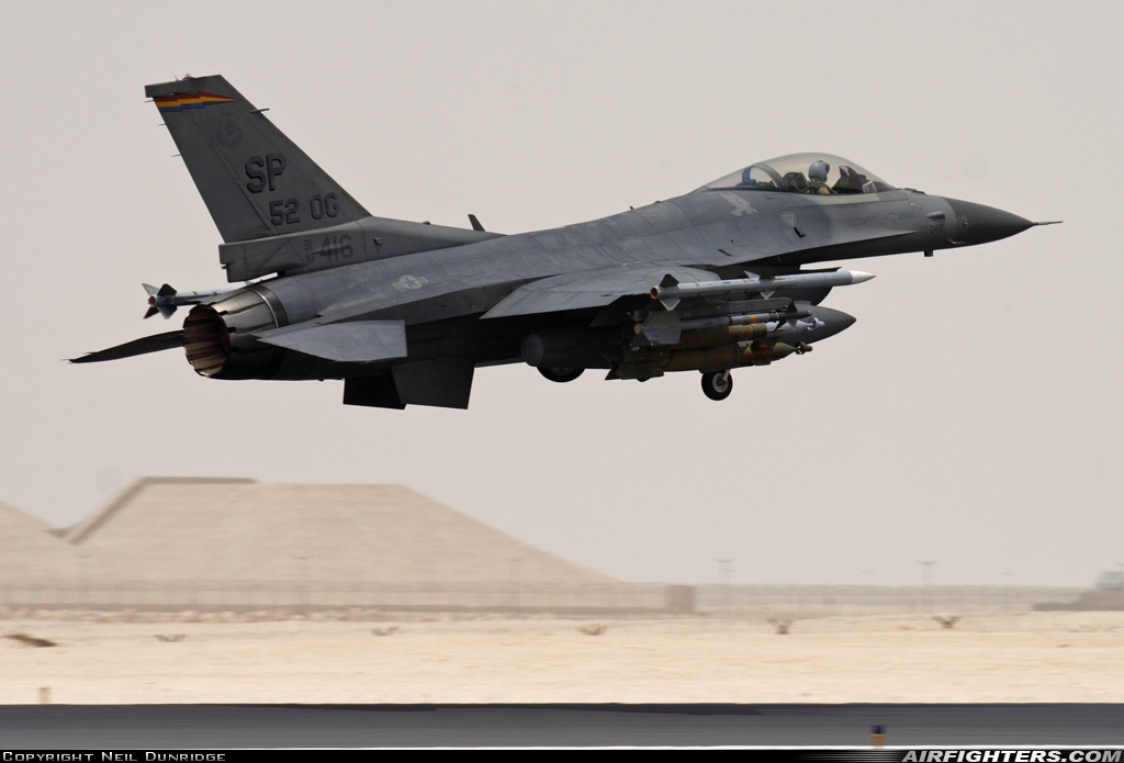 USA - Air Force General Dynamics F-16C Fighting Falcon 91-0416 at Off-Airport - Persian Gulf, International Airspace