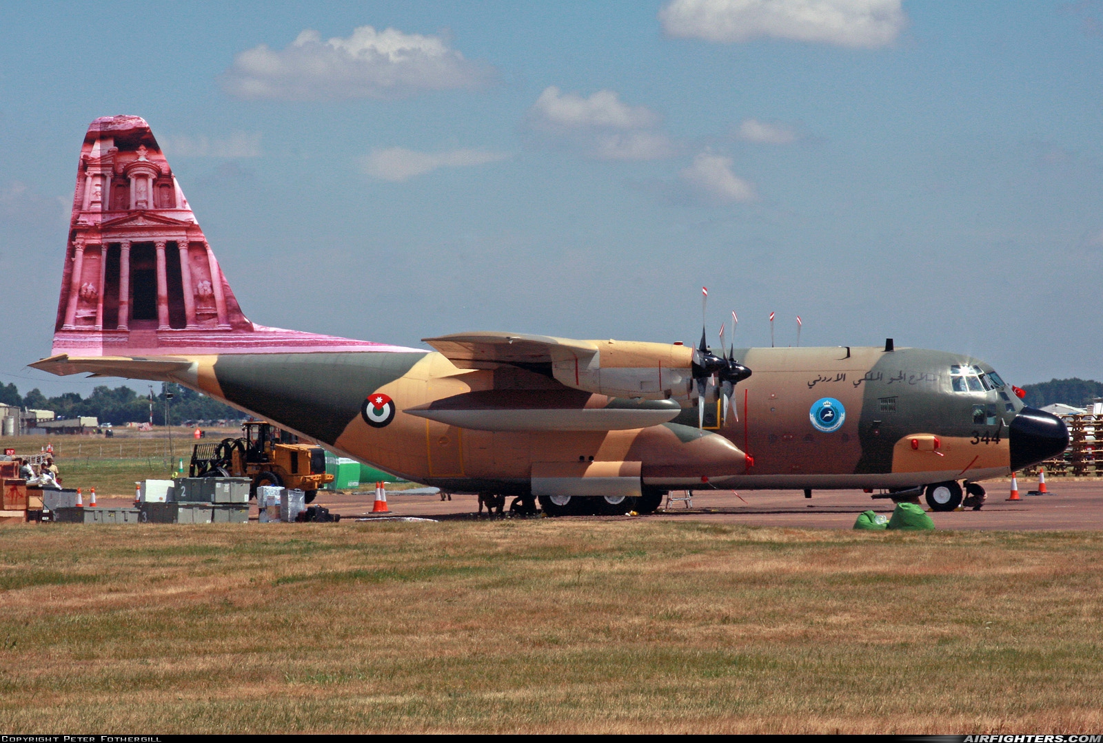 Jordan - Air Force Lockheed C-130E Hercules (L-382) 344 at Fairford (FFD / EGVA), UK