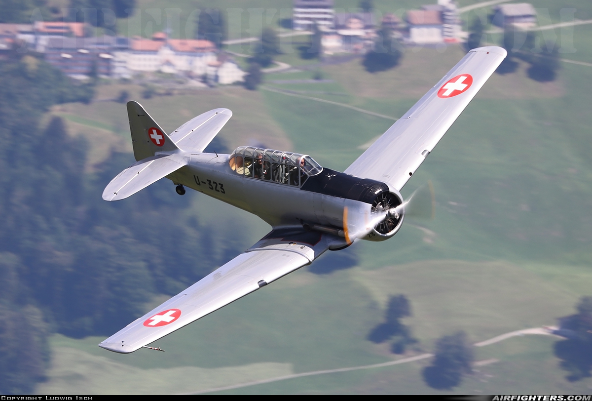 Private Noorduyn AT-16 Harvard IIb HB-RDN at Off-Airport - Stanserhorn, Switzerland