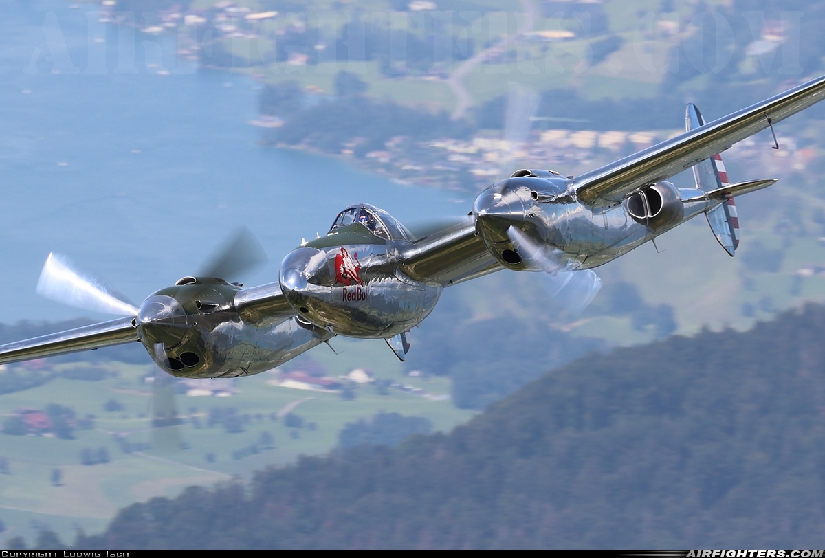 Private - Red Bull Lockheed P-38L Lightning N25Y at Off-Airport - Stanserhorn, Switzerland