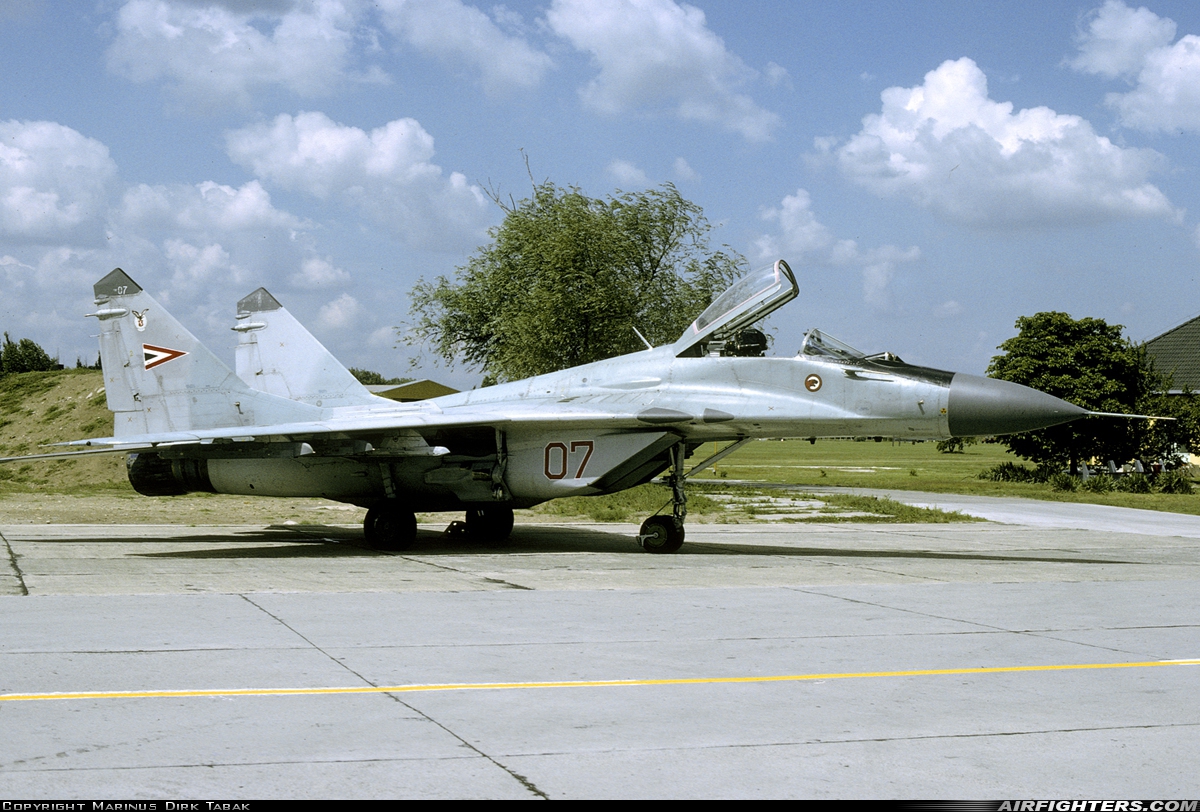 Hungary - Air Force Mikoyan-Gurevich MiG-29B (9.12A) 07 at Kecskemet (LHKE), Hungary