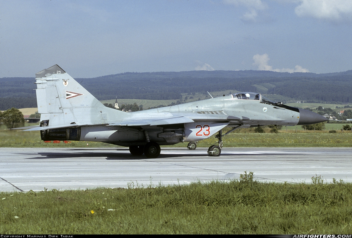 Hungary - Air Force Mikoyan-Gurevich MiG-29 (9.12) 23 at Sliac (LZSL), Slovakia