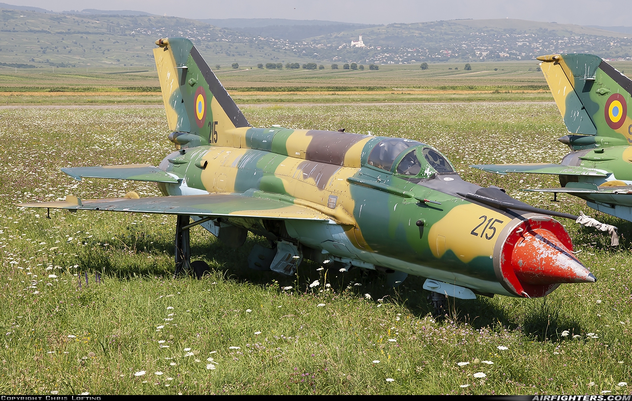 Romania - Air Force Mikoyan-Gurevich MiG-21M Lancer A 215 at Bacau (BCM / LRBC), Romania