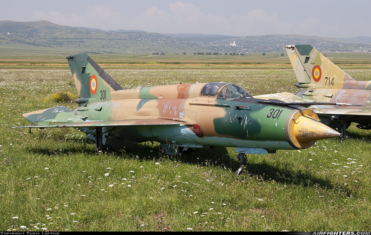 Romania - Air Force Mikoyan-Gurevich MiG-21M Lancer A 301 at Bacau (BCM / LRBC), Romania