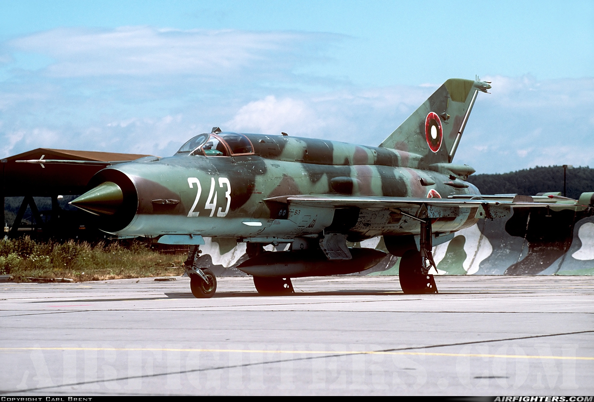 Bulgaria - Air Force Mikoyan-Gurevich MiG-21bis SAU 243 at Sliac (LZSL), Slovakia