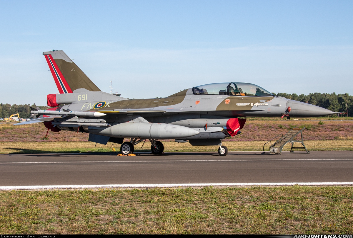Norway - Air Force General Dynamics F-16BM Fighting Falcon 691 at Kleine Brogel (EBBL), Belgium