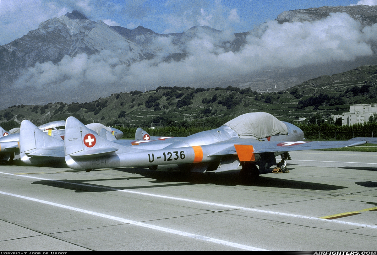 Switzerland - Air Force De Havilland DH-115 Vampire T.55 U-1236 at Sion (- Sitten) (SIR / LSGS / LSMS), Switzerland