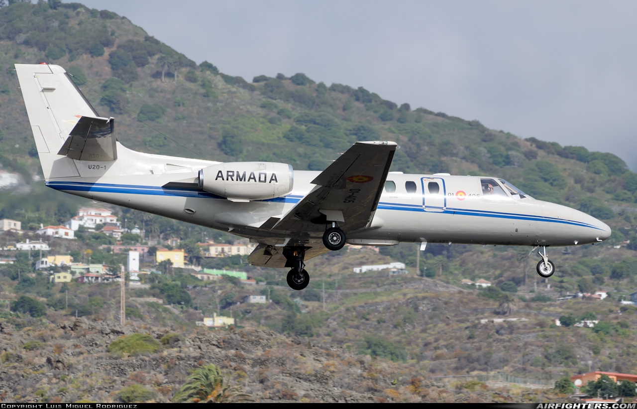 Spain - Navy Cessna 551 Citation II/SP U.20-1 at La Palma (Santa Cruz de la Palma) (SPC / GCLA), Spain