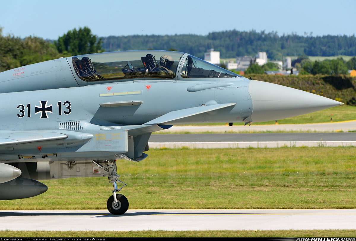 Germany - Air Force Eurofighter EF-2000 Typhoon T 31+13 at Neuburg - Zell (ETSN), Germany