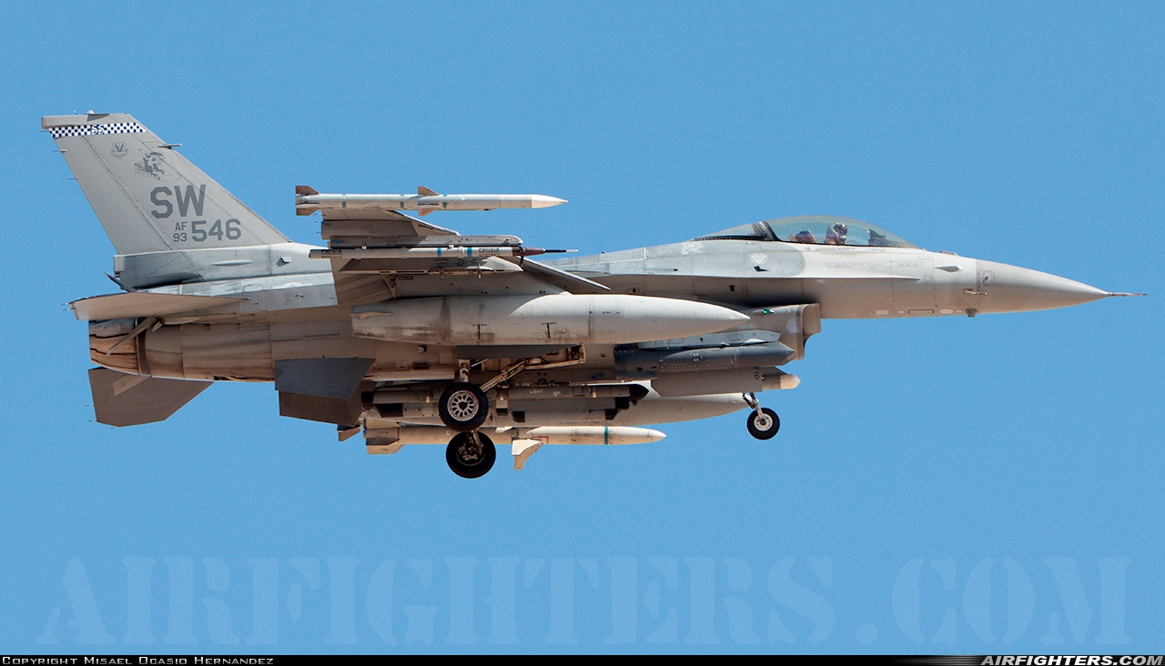 USA - Air Force General Dynamics F-16C Fighting Falcon 93-0546 at Las Vegas - Nellis AFB (LSV / KLSV), USA