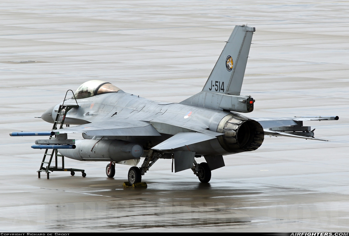 Netherlands - Air Force General Dynamics F-16AM Fighting Falcon J-514 at Eindhoven (- Welschap) (EIN / EHEH), Netherlands