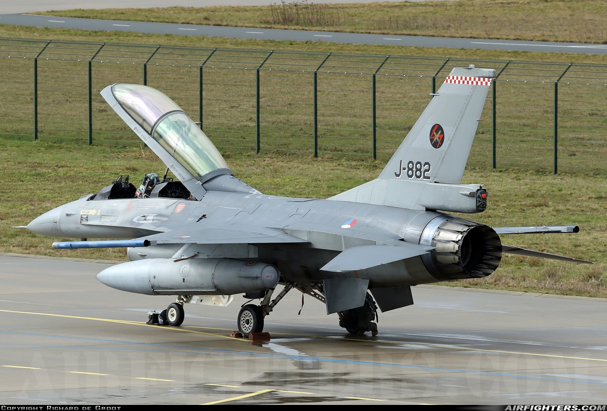 Netherlands - Air Force General Dynamics F-16BM Fighting Falcon J-882 at Eindhoven (- Welschap) (EIN / EHEH), Netherlands
