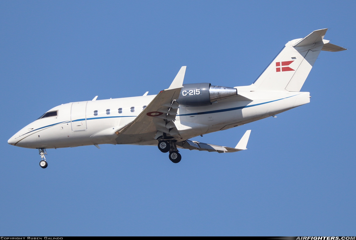 Denmark - Air Force Canadair CL-600-2B16 Challenger 604 C-215 at Madrid - Barajas (MAD / LEMD), Spain