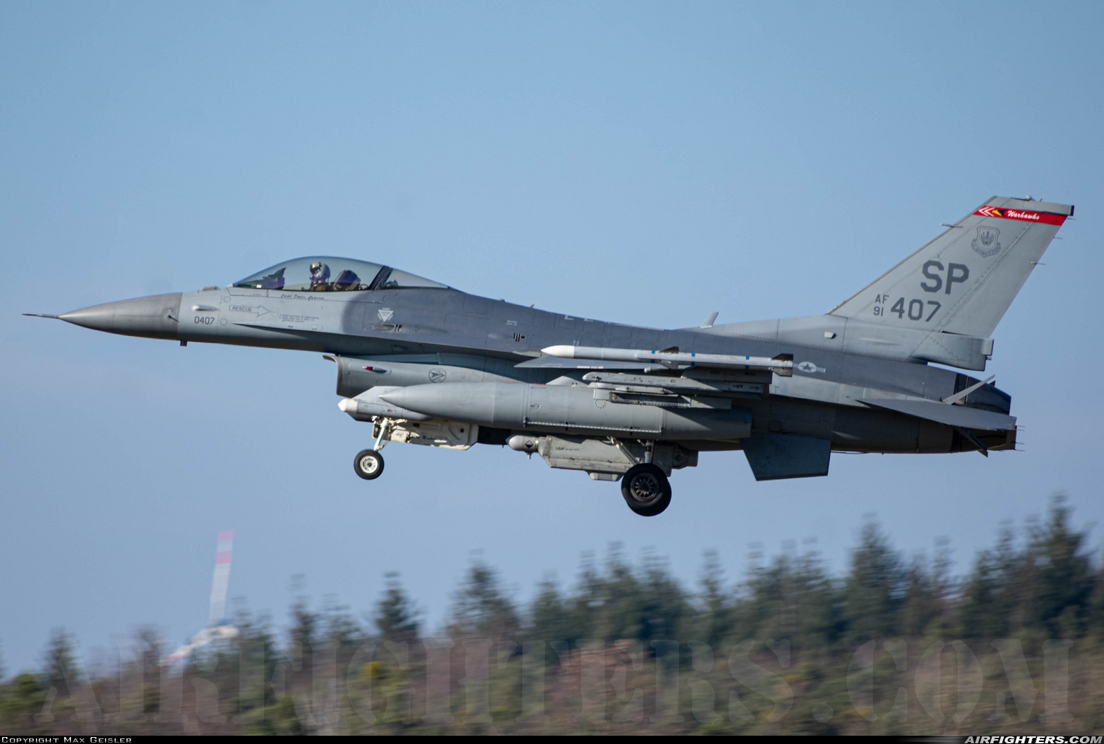 USA - Air Force General Dynamics F-16C Fighting Falcon 91-0407 at Ramstein (- Landstuhl) (RMS / ETAR), Germany