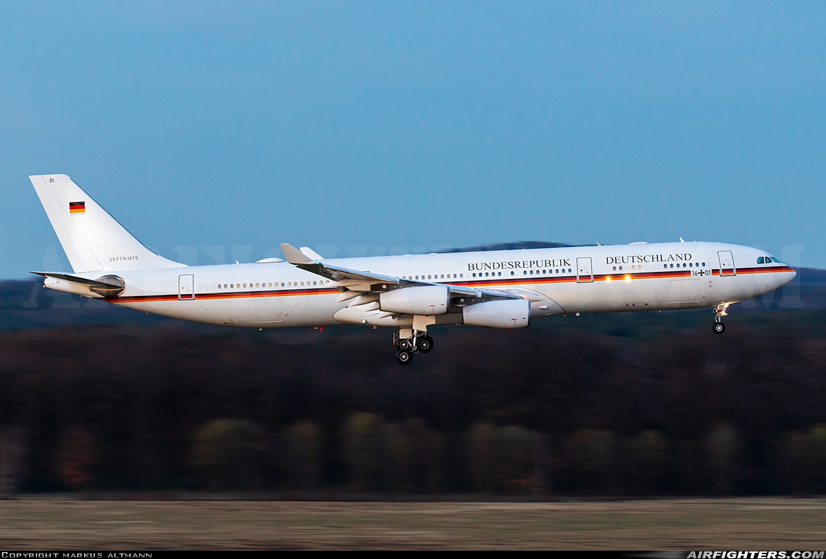 Germany - Air Force Airbus A340-313X 16+01 at Cologne / Bonn (- Konrad Adenauer / Wahn) (CGN / EDDK), Germany
