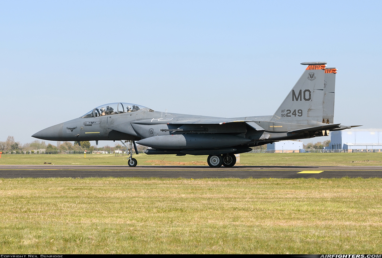 USA - Air Force McDonnell Douglas F-15E Strike Eagle 90-0249 at Brize Norton (BZZ / EGVN), UK