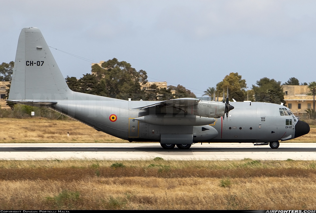 Belgium - Air Force Lockheed C-130H Hercules (L-382) CH-07 at Luqa - Malta International (MLA / LMML), Malta