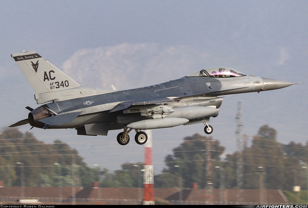 USA - Air Force General Dynamics F-16C Fighting Falcon 87-0340 at Seville - Moron de la Frontera (OZP / LEMO), Spain