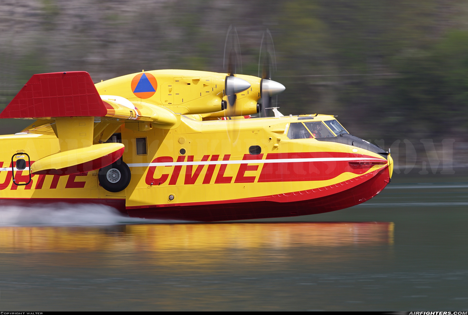 France - Securite Civile Canadair CL-415 F-ZBFX at Off-Airport - Chambery, France