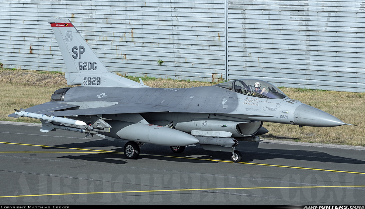 USA - Air Force General Dynamics F-16C Fighting Falcon 90-0829 at Spangdahlem (SPM / ETAD), Germany