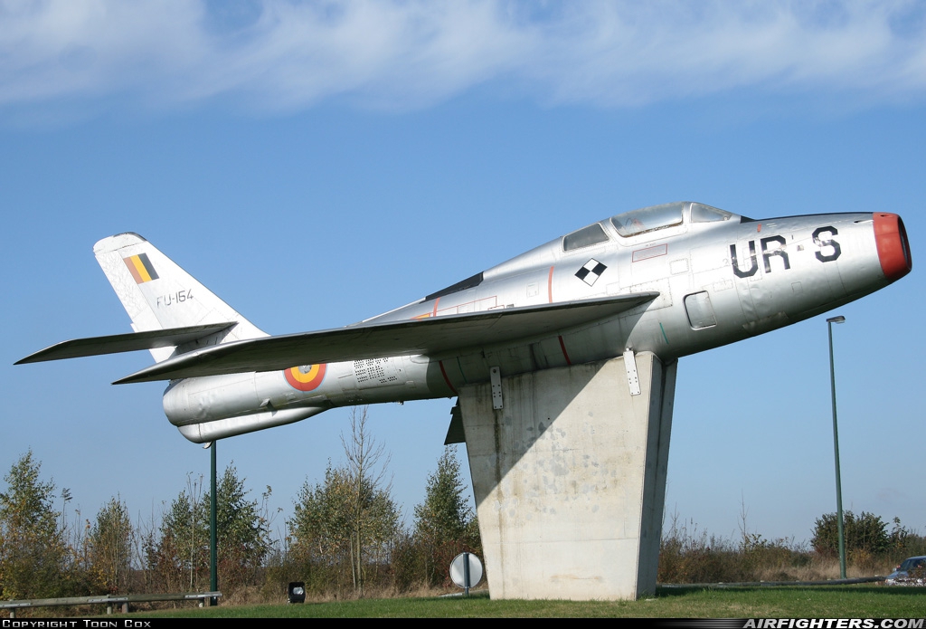 Belgium - Air Force Republic F-84F Thunderstreak FU-154 at Off-Airport - Vodecée, Belgium