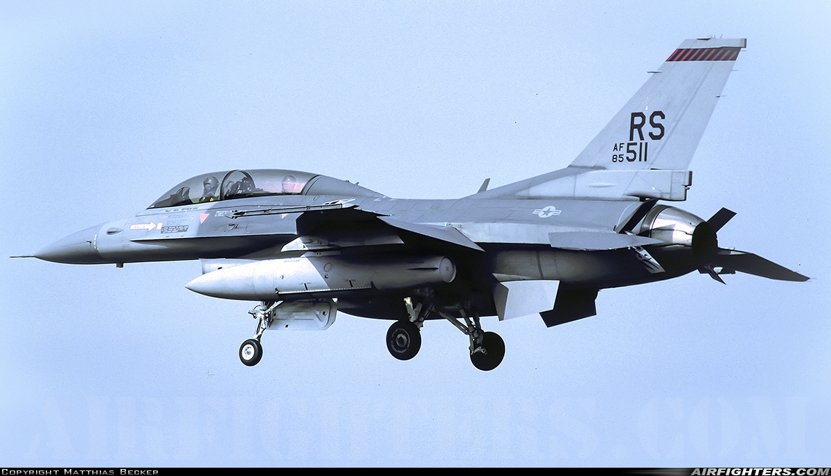 USA - Air Force General Dynamics F-16D Fighting Falcon 85-1511 at Ramstein (- Landstuhl) (RMS / ETAR), Germany