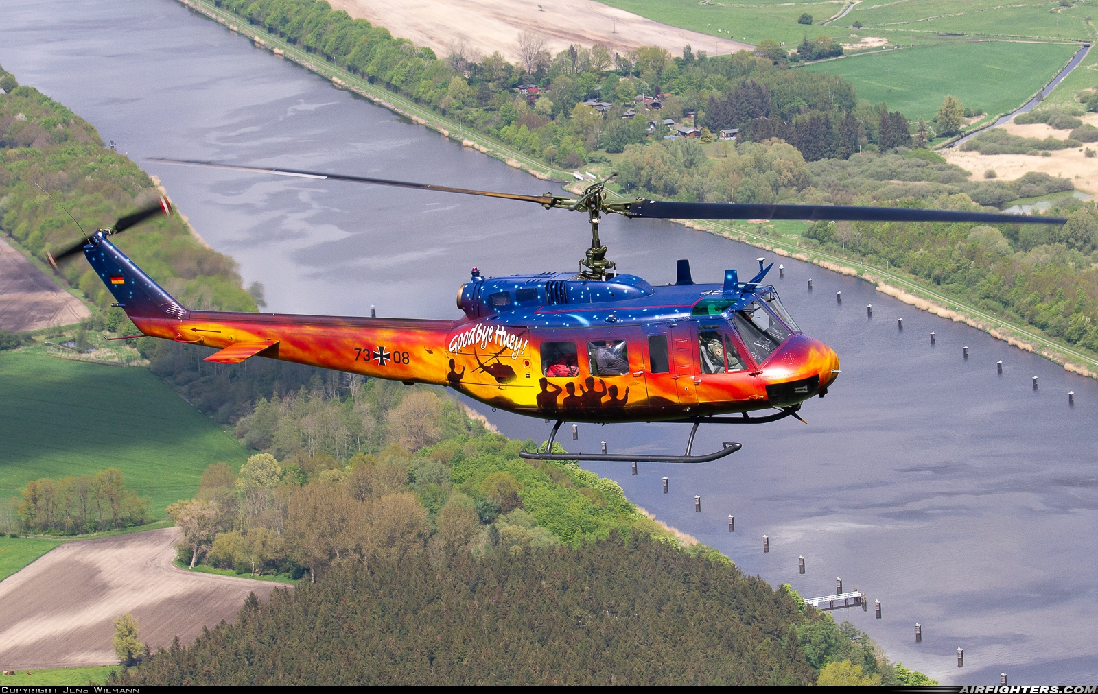 Germany - Army Bell UH-1D Iroquois (205) 73+08 at In Flight, Germany