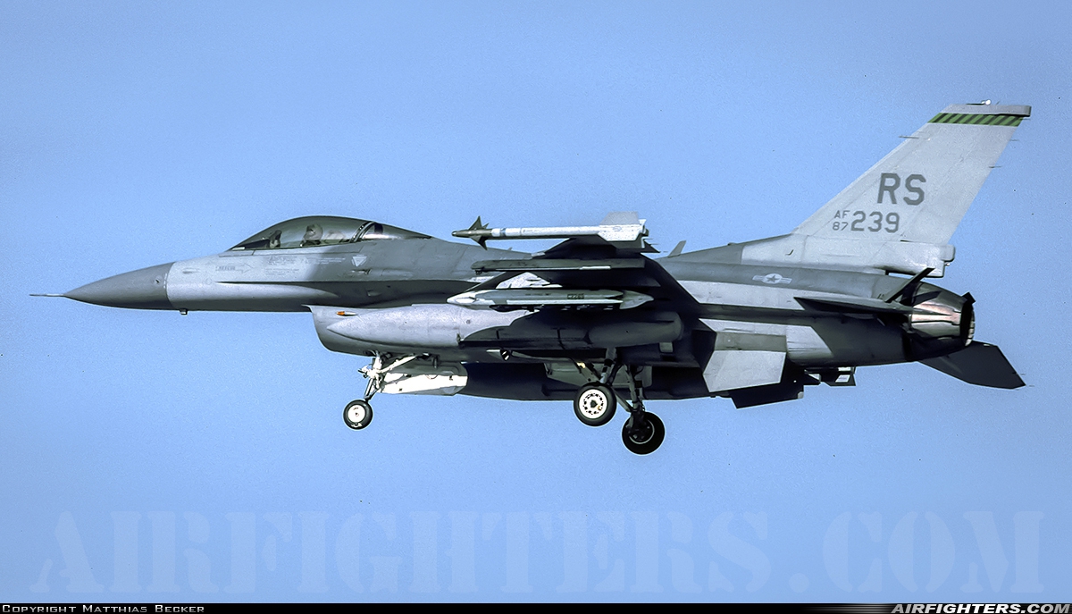 USA - Air Force General Dynamics F-16C Fighting Falcon 87-0239 at Ramstein (- Landstuhl) (RMS / ETAR), Germany