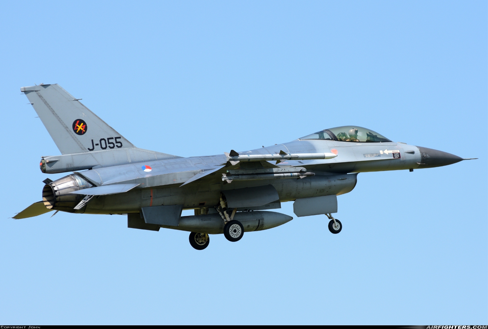 Netherlands - Air Force General Dynamics F-16AM Fighting Falcon J-055 at Leeuwarden (LWR / EHLW), Netherlands