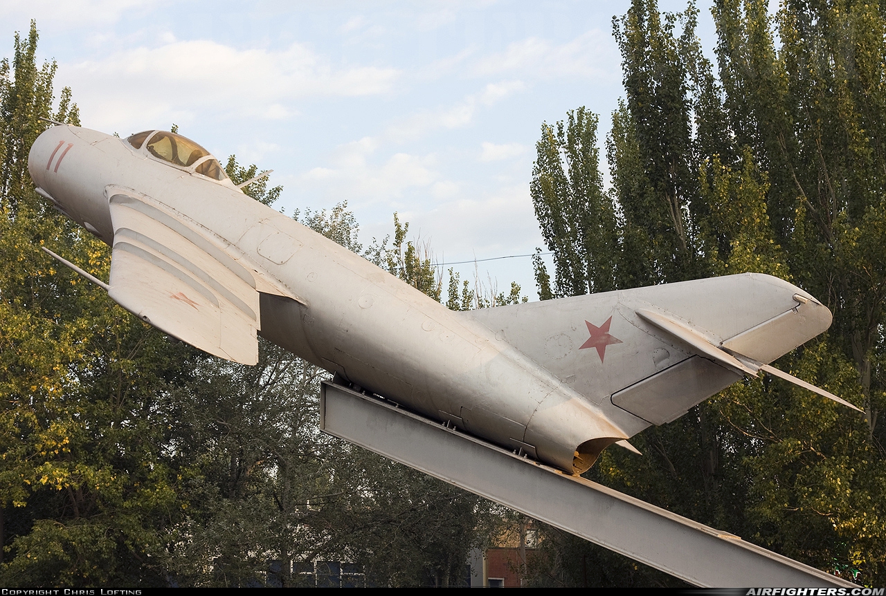 Russia - Air Force Mikoyan-Gurevich MiG-17 11 RED at Off-Airport - Nikopol, Ukraine