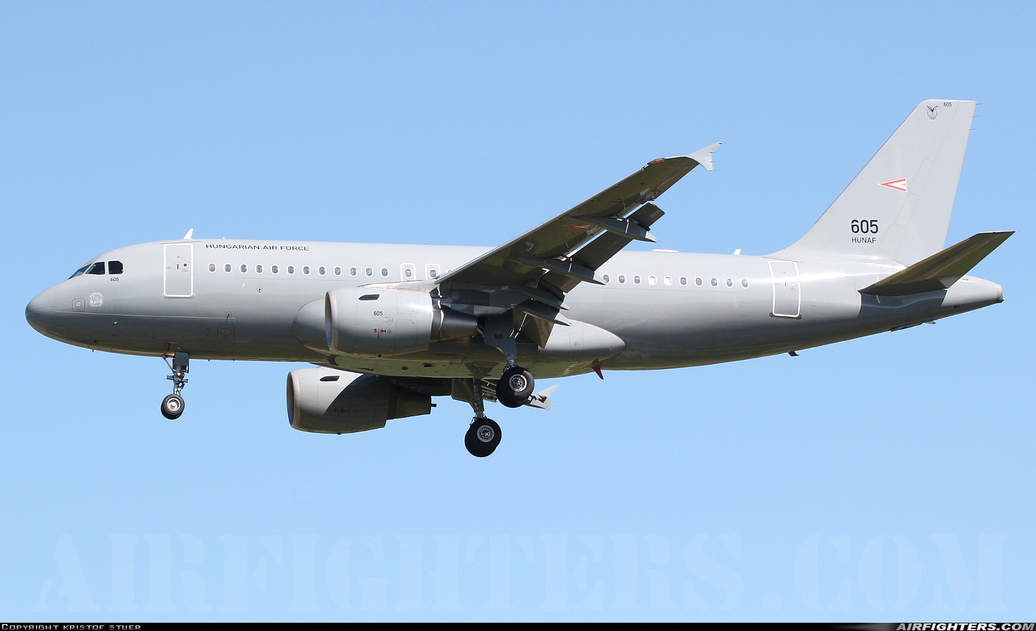 Hungary - Air Force Airbus A319-112 605 at Brussels - National (Zaventem) / Melsbroek (BRU / EBBR / EBMB), Belgium