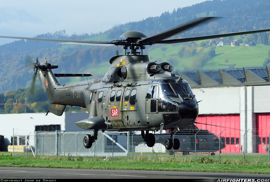 Switzerland - Air Force Aerospatiale AS-332M1 Super Puma T-311 at Alpnach (LSMA), Switzerland